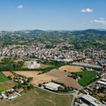 Riprese aeree del Comune di Casteggio Oltrepo Pavese in provincia di Pavia