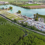 Riprese aeree del Comune di Castelletto di Branduzzo con le piste dedicate alle corse